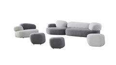 كنب زاوية - مودوڤو - الرمادي و الأبيض - Divano Elite