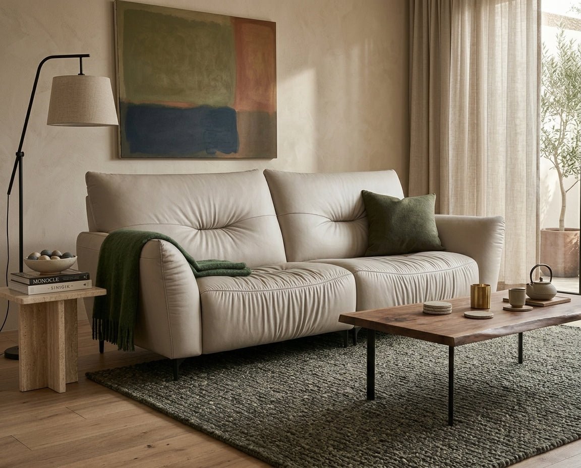 كنبه بمقعدين - ماريفا جلد طبيعي - Divano