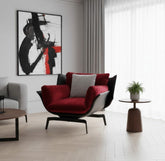 كرسي بذراعي - جلد طبيعي - Divano