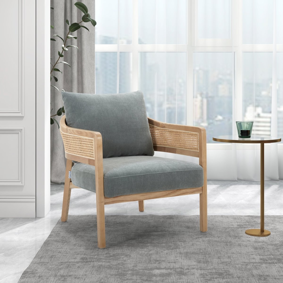 كرسي بذراعين - الخشب الطبيعي - Divano Elite