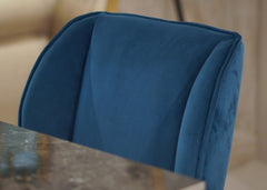 كرسي طعام - مخمل - الأزرق - Divano Elite