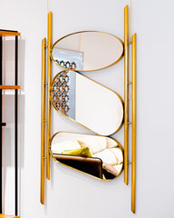 مرآة جدارية ثلاثية - ذهبي - Divano Elite