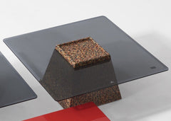 طاولة قهوة زجاجية - قاعدة مربعة - Divano Elite