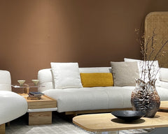 Corner Sofa Set - White & Wooden