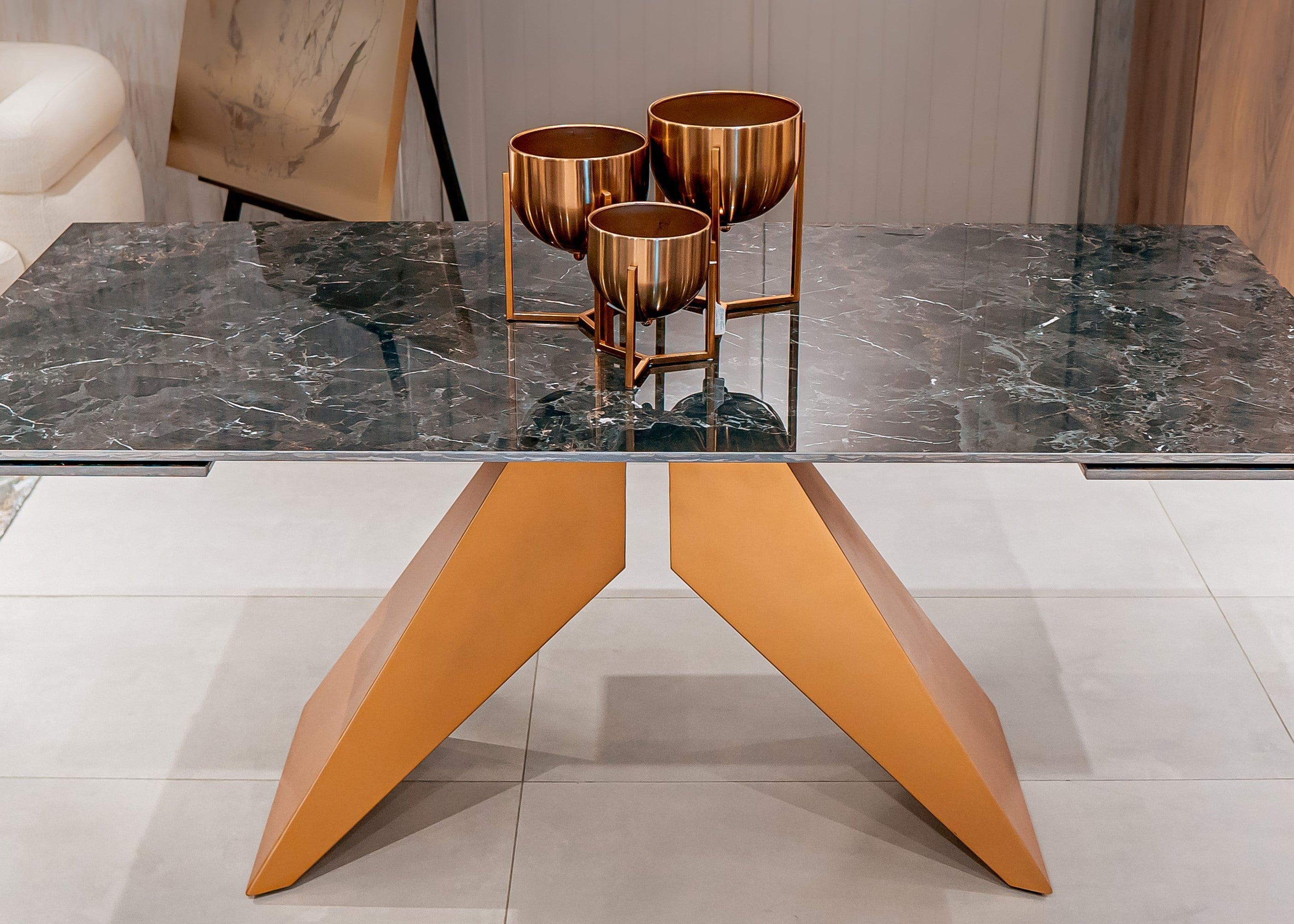 Ceramic Dining Table - Black Grave Extendable