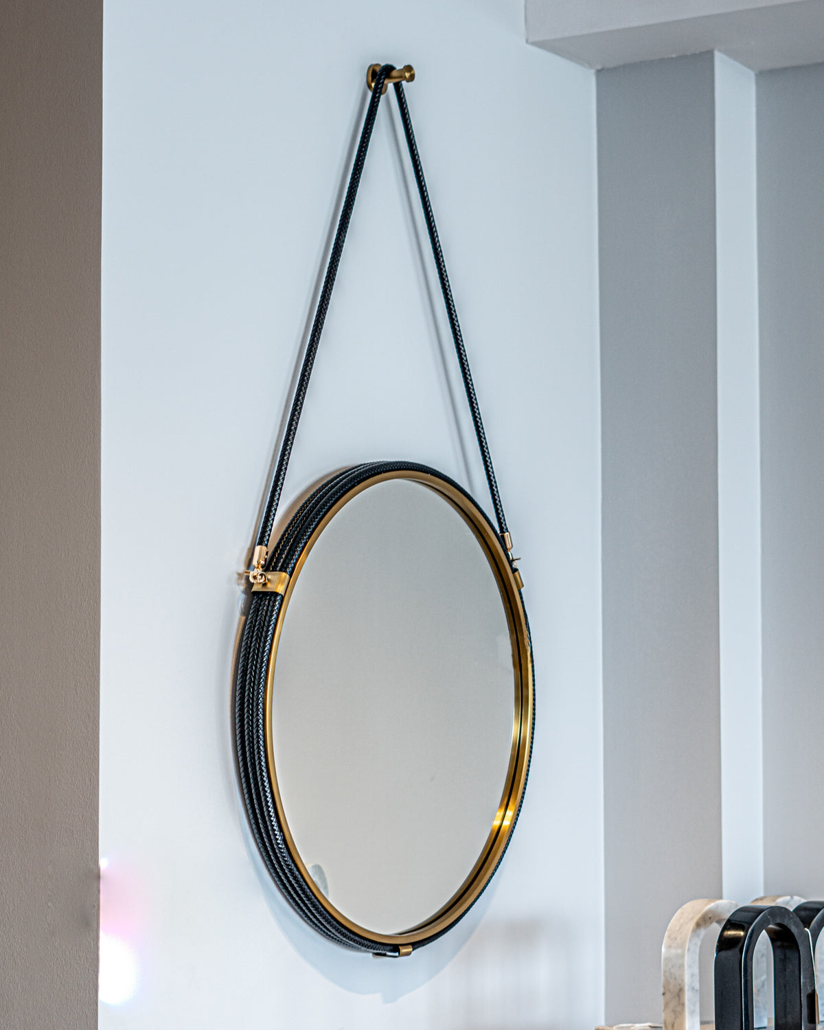 Wall Mirror - Knotted Leather Frame