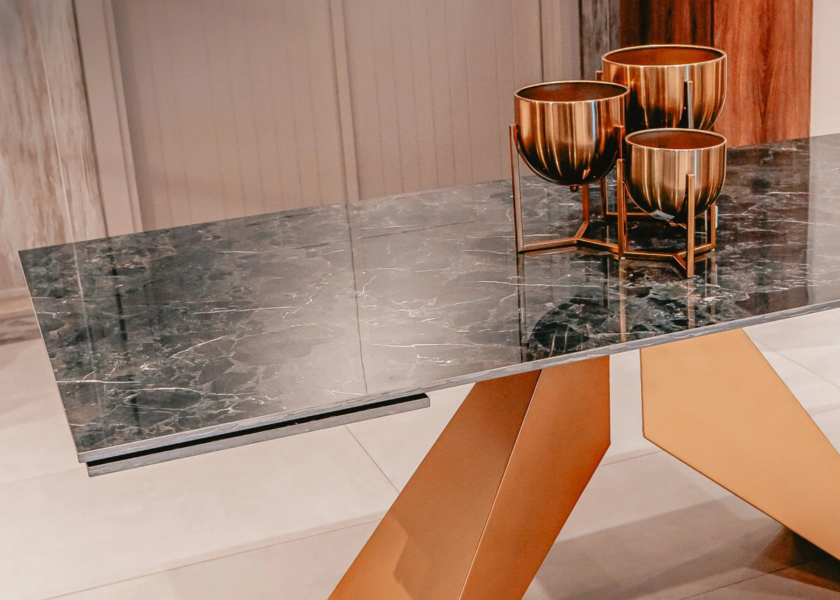 Ceramic Dining Table - Black Grave Extendable