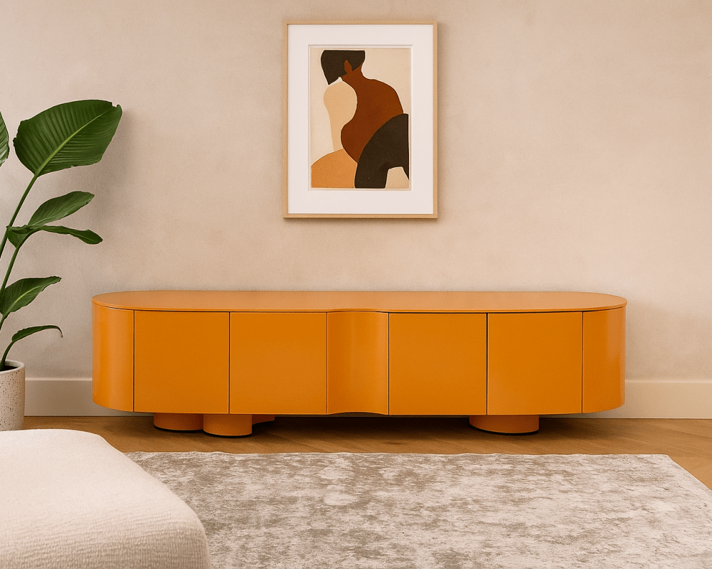 Solara Stand Solara TV Unit – Modern Orange Media Console | Divano