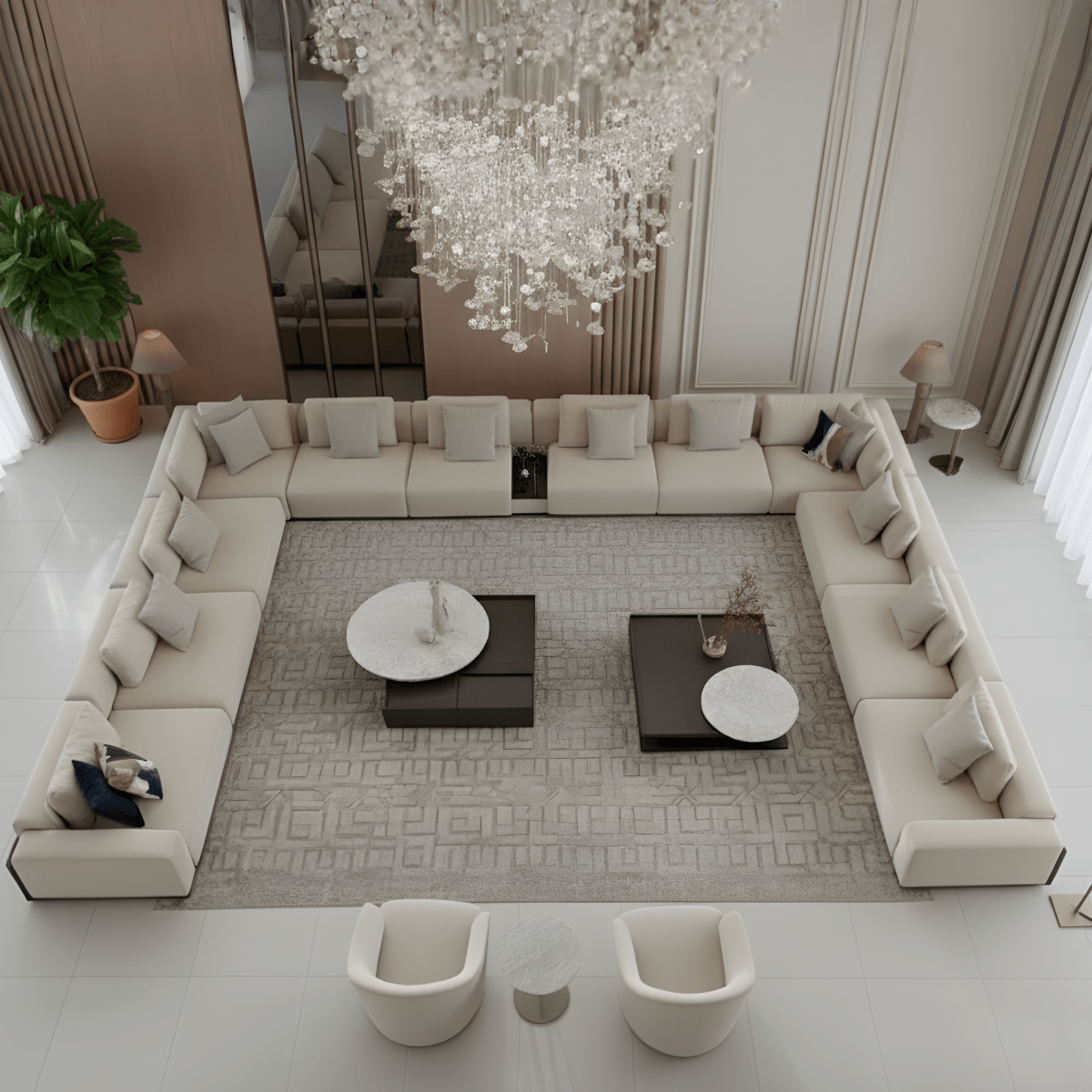 طقم كنب بطاولة مدمجة